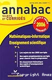 annabac sujets et corrigés 2006 Mathématiques-Informatique-Enseignement scientifique