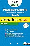 Annales du Bac 2013 - Physique-Chimie Term S - Sujets