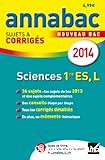 Annabac sujets et corrigés 2014 Sciences 1re ES, L