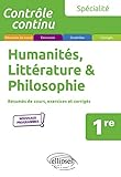 Humanités, Littérature & Philosophie Spécialité